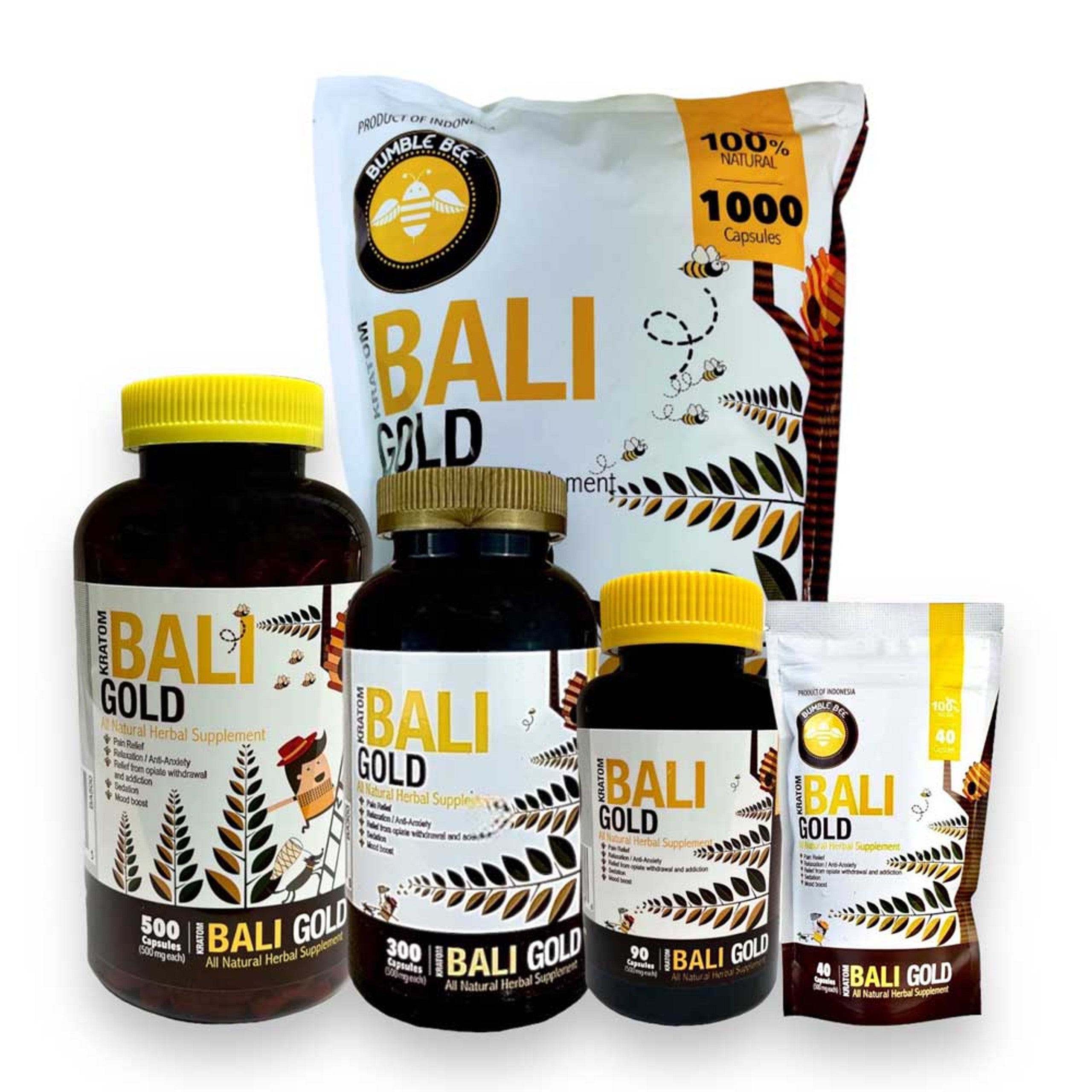 Bumble Bee Kratom Capsules Bali Gold