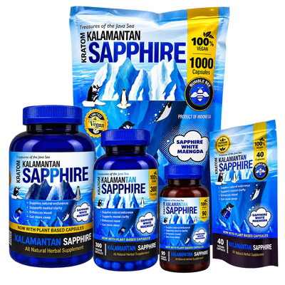 Bumble Bee Kratom Kalamantan White Sapphire capsules, 1000-count bottle